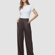 Women Raina Pants Wide Chestnut Pinstripe