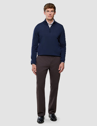 Refine Cotton Pants Relaxed Fit Dark Brown