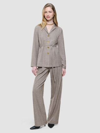 rhea set golden beige melange shirt pants