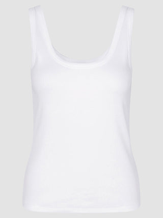 Rib Tank Top White