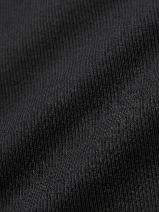 Women Rib T-Shirt Long Sleeve Black