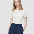 Women Rib T-Shirt Sandy Beige