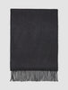 Scarf Charcoal Grey cashmere scarf with a fringed edge.