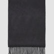 Scarf Charcoal Grey cashmere scarf with a fringed edge.