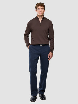 Seamless Core Knit Half Zip Dark Brown