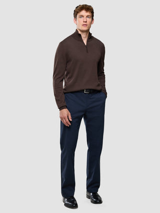 Seamless Core Knit Half Zip Dark Brown