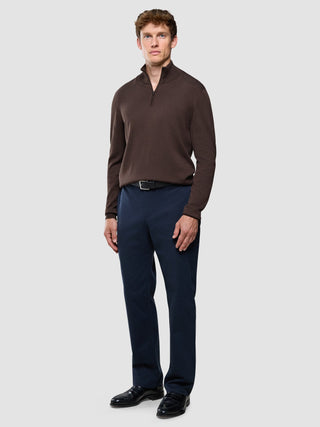 Seamless Core Knit Half Zip Dark Brown