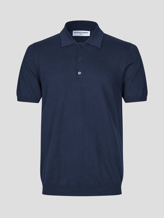 Seamless Core Knit Short Sleeve Polo Dark Navy