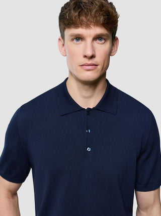 Seamless Core Knit Short Sleeve Polo Dark Navy