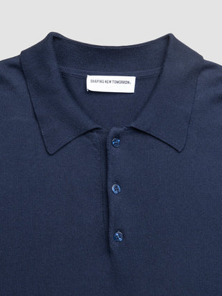 Seamless Core Knit Short Sleeve Polo Dark Navy