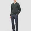Seamless Core Knit Long Sleeve Polo Green Night
