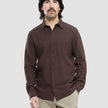 Seersucker Casual Shirt Dark Brown