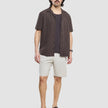 Seersucker Short Sleeve Shirt Cocoa Pinstripes
