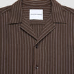 Seersucker Short Sleeve Shirt Cocoa Pinstripes