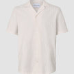 Seersucker Short Sleeve Shirt Cream Stripes