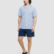 Seersucker Short Sleeve Shirt Navy Stripes