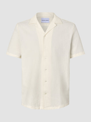Seersucker Short Sleeve Shirt Off White