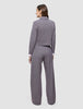 Serene Set Pink Winery Herringbone Short Jacket and Pants Wide