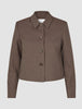 Women Serene Short Jacket Brown Stone Herringbone