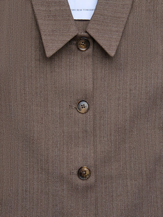 Women Serene Short Jacket Brown Stone Herringbone