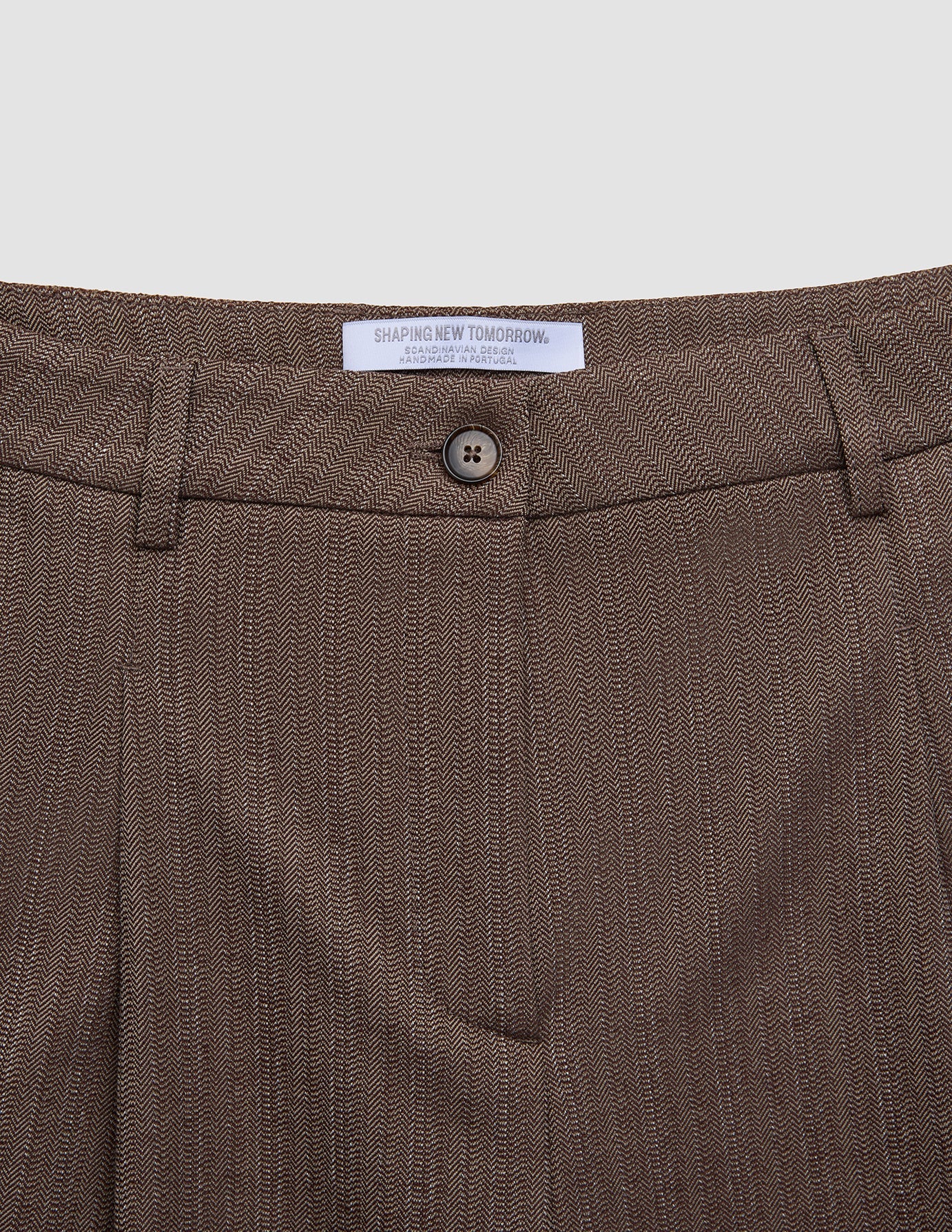 Women Serene Pants Wide Brown Stone Herringbone