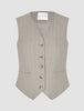 Women Serene Short Vest Burnt Sugar Herringbone