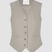 Women Serene Short Vest Burnt Sugar Herringbone