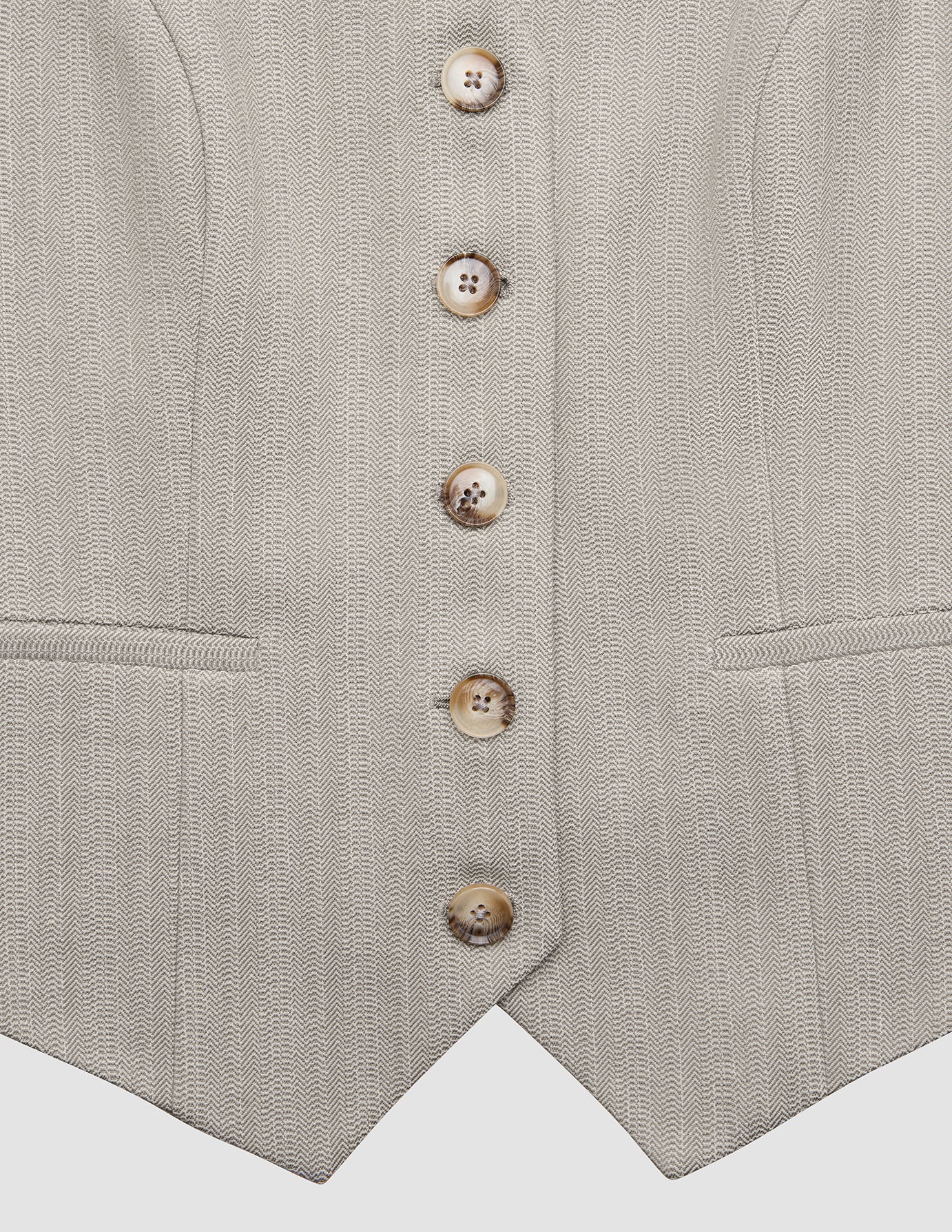 Women Serene Short Vest Burnt Sugar Herringbone