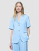 skye set blue haze short sleeved blazer wide pants