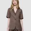 Women Skye Short Sleeved Blazer Dark Chestnut Melange