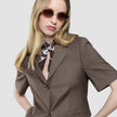 Women Skye Short Sleeved Blazer Dark Chestnut Melange