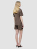 skye set dark chestnut melange short sleeved blazer shorts
