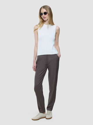 Women Skye Pants Tapered Dark Chestnut Melange
