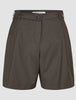 skye set dark chestnut melange short sleeved blazer shorts