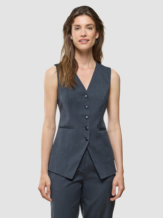 Women's Skye Long Vest Charcoal Melange