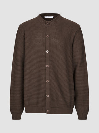 Structured Knit Cardigan Dark Brown