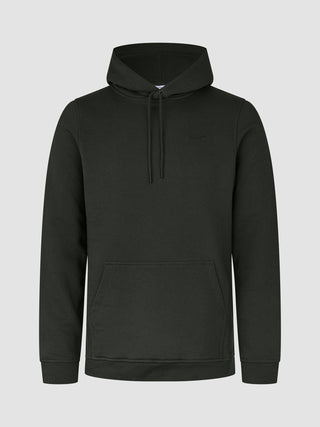 Sweat Hoodie Green Night in a cotton blend with a front kangaroo pocket and a tonal logo on the chest.