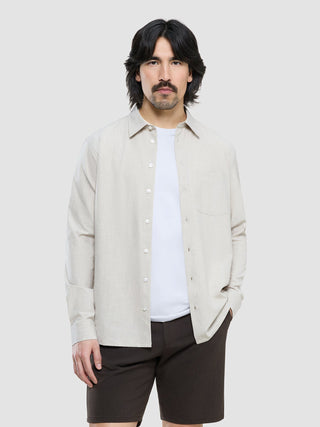 Tech Linen Casual Shirt Sandshell