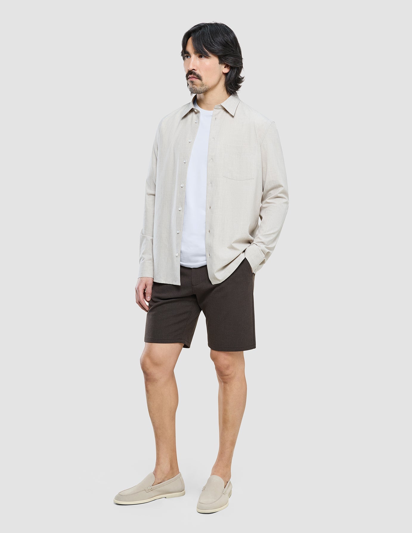 Tech Linen Casual Shirt Sandshell