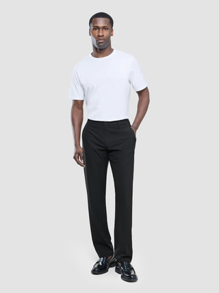 Tech Linen Elastic Pants Black