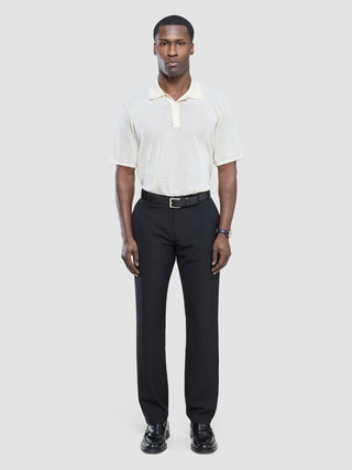 Tech Linen Elastic Pants Black