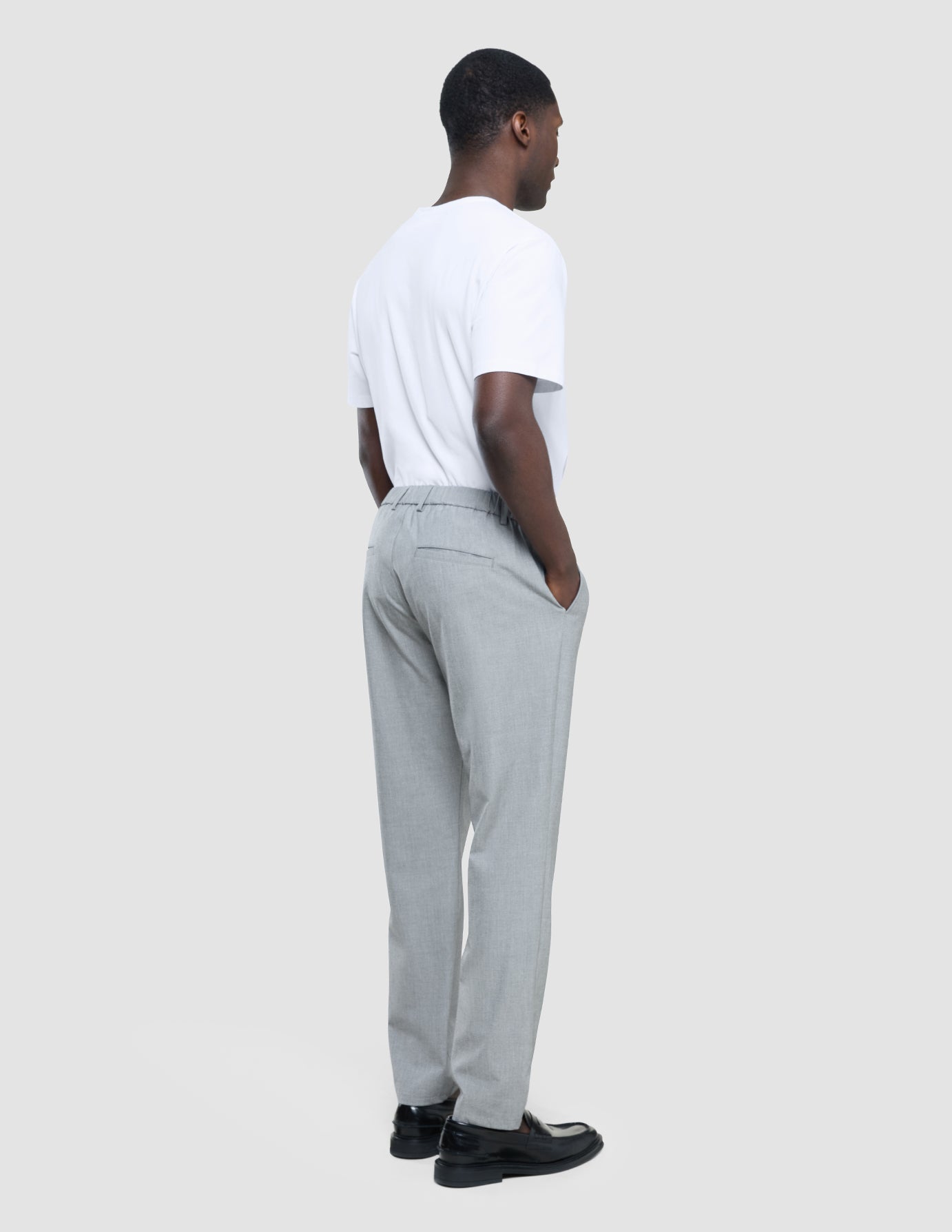 Tech Linen Elastic Pants Charcoal