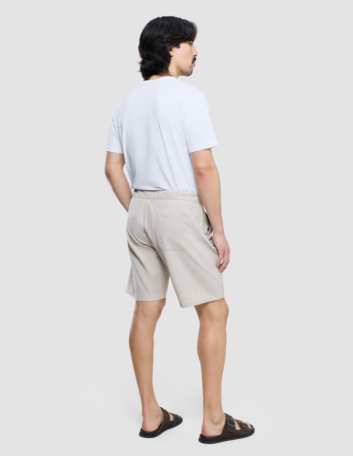 Tech Linen Elastic Shorts Sandshell