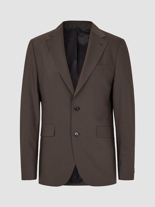 Tech Wool Blazer Dark Cocoa Brown Slim