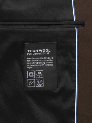 Tech Wool Blazer Dark Cocoa Brown Slim