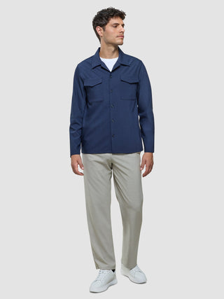 Tech Wool Overshirt Navy