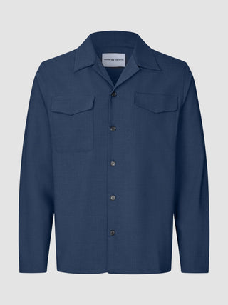 Tech Wool Overshirt Navy