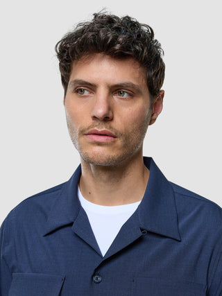Tech Wool Overshirt Navy