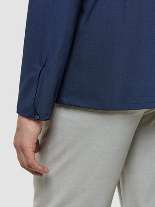 Tech Wool Overshirt Navy