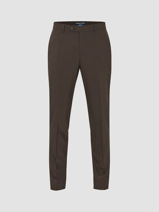 Tech Wool Suit Pants Slim Cocoa Brown